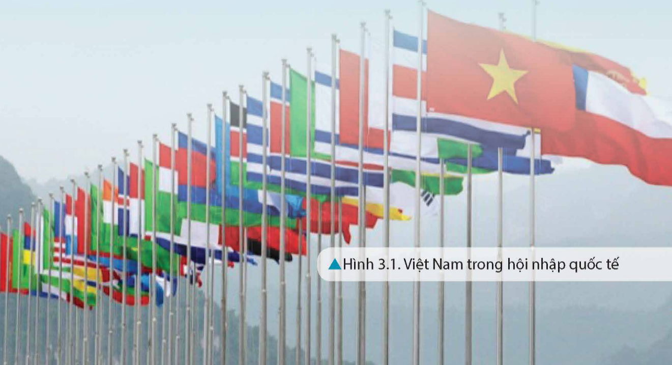 A row of flags on poles

Description automatically generated