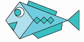 A blue fish with black squares

Description automatically generated