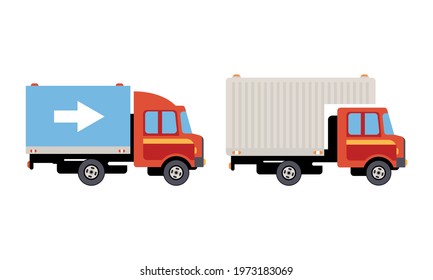 A red and blue truck

Description automatically generated