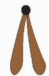 A brown tie with a black ball

Description automatically generated