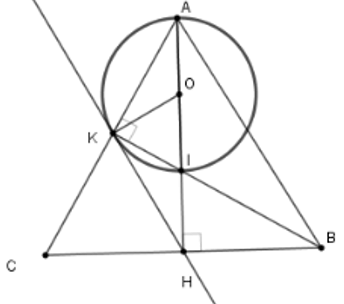 A drawing of a circle and a triangle with lines and dots

Description automatically generated