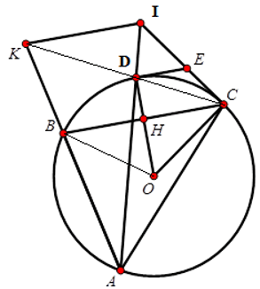 A diagram of a triangle with red dots and lines

Description automatically generated