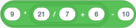 A green card with white circle and black numbers

Description automatically generated