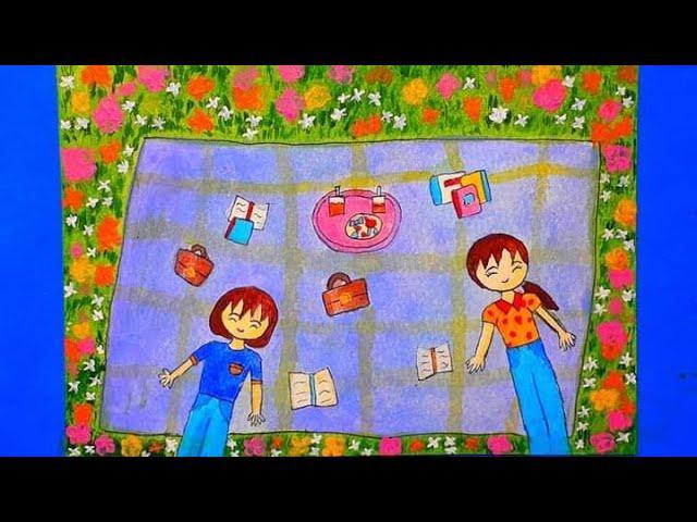 Vẽ tranh đề tài TÌNH BẠN - Painting the subject of friendship - SEN TRẮNG  999 - YouTube