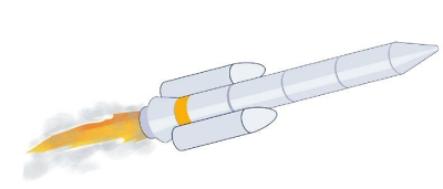 A rocket with flames coming out of it

Description automatically generated