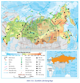 Dựa vào hình 19.1 và thông tin trong baifm hãy cho biết:  - Những đặc điểm nổi bật về phạm vi lãnh thổ và vị trí địa lí của Liên bang Nga.  - Ảnh hưởng của vị trí địa lí, phạm vi lãnh thổ đến phát triển kinh tế- xã hội của Liên bang Nga.