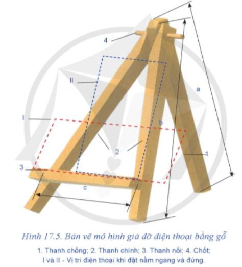 A wooden stand with blue lines

Description automatically generated