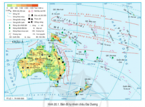 Giải bài 20 Vị trí địa lí, phạm vi và đặc điểm thiên nhiên châu Đại Dương
