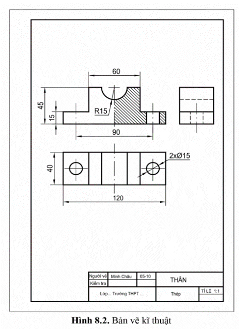 Giải bài 8 Bản vẽ kĩ thuật và các tiêu chuẩn trình bày bản vẽ kĩ thuật