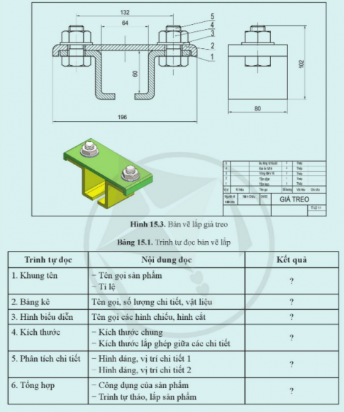 Giải bài 15 Bản vẽ lắp