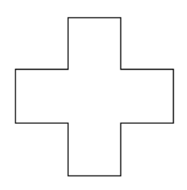 A white cross with black outline

Description automatically generated