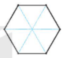 A hexagon with blue lines

Description automatically generated