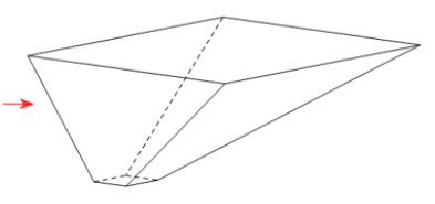 A drawing of a triangular prism

Description automatically generated