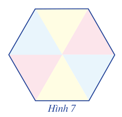 A hexagon with blue and yellow triangles

Description automatically generated