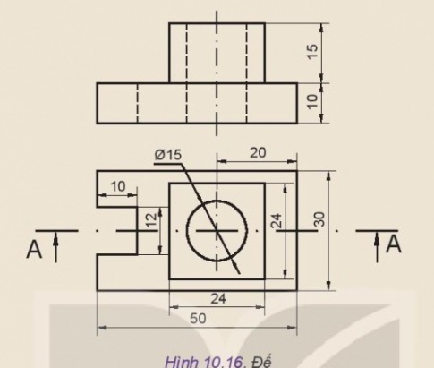 Giải bài 10 Hình cắt và mặt cắt