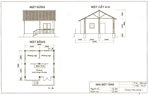 Giải bài 16 Bản vẽ xây dựng