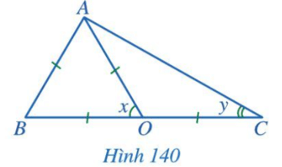 Tìm các số đo x, y trong Hình 140