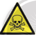 A yellow triangle sign with a skull and crossbones

Description automatically generated