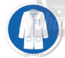 A blue circle with a white coat on it

Description automatically generated