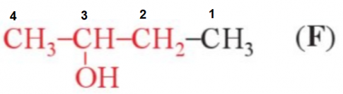 Đánh số vị trí các nguyên tử carbon liên tục từ một đầu bất kì của mạch carbon đến cuối mạch đối với các chất (E) và (F) ở Bảng 11.1. Nhóm –OH trong phân tử các chất này có thể gắn với carbon ở vị trí nào trong mạch carbon của chúng?...