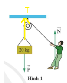 A person holding a rope with a sign attached to it

Description automatically generated