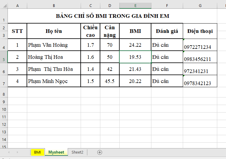 Giải Tin học 7 Bài 2: Làm quen với trang tính  - Cánh diều (ảnh 1)