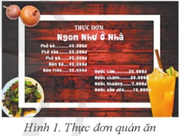 Bác Hồng chuẩn bị mở một quán ăn. Em hãy tạo một tờ thực đơn giúp bác có thể in ra dùng tại quán và có thể đưa lên mạng xã hội để quảng cáo...