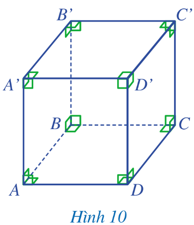 A diagram of a cube with green squares and blue lines

Description automatically generated