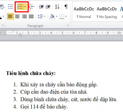 Dùng chuột chọn một đoạn văn bản đã được định dạng theo kiểu danh sách liệt kê có thứ tự, sau đó em háy khám phá cách thay đổi định dạng liệt kê cho đoạn văn bản này...