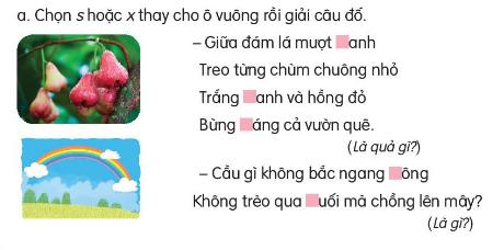 Dựa vào tranh nói tiếng bắt đầu bằng g hoặc gh