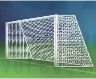 A close-up of a football goal

Description automatically generated