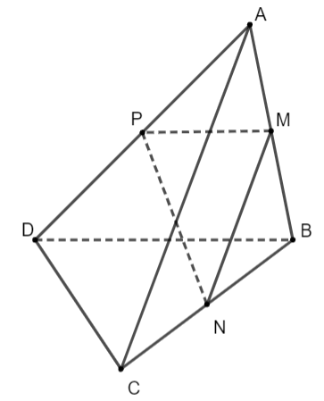A black and white drawing of a triangle with lines and letters

Description automatically generated