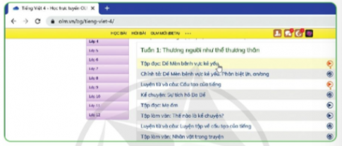 Trên trang web ở Hình 2, khi di chuyển chuột vào một dòng văn bản nào đó, có thể con trỏ chuột biến thành hình bàn tay