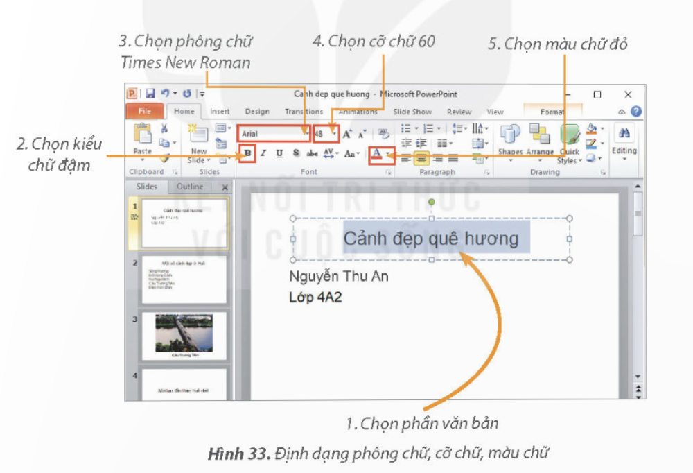 BÀI 8. ĐỊNH DẠNG VĂN BẢN TRÊN TRANG CHIẾU                                                              