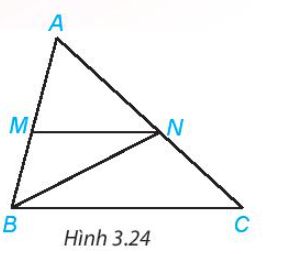 Quan sát Hình 3.24. Tìm một góc ở vị trí so le trong với góc MNB