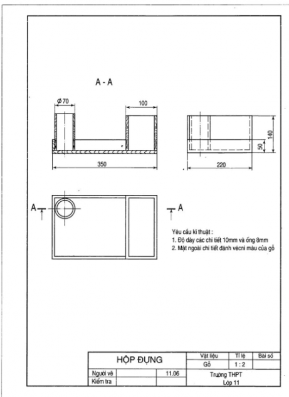 A blueprint of a rectangular object

Description automatically generated