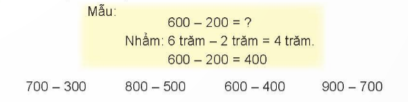 BÀI 61 PHÉP TRỪ (không nhớ) TRONG PHẠM VI 1000