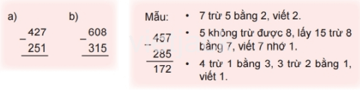 BÀI 62 PHÉP TRỪ (có nhớ) TRONG PHẠM VI 1000