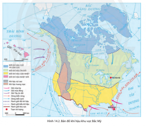 Giải bài 14 Thiên nhiên và dân cư, xã hội Bắc Mỹ