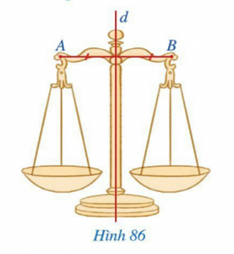 BÀI 9: ĐƯỜNG TRUNG TRỰC CỦA MỘT ĐOẠN THẲNGKhởi độngCâu hỏi: Hình 86 minh họa chiếc cân thăng bằng và gợi nên hình ảnh đoạn thẳng AB, đường thẳng d. Đường thẳng d có mối liên hệ gì với đoạn thẳng AB?Trả lời rút gọn:Đường thẳng d là đường trung trực của đoạn thẳng AB.I. Định nghĩaBài 1: Quan sát Hình 87:a. So sánh hai đoạn thẳng IA và IBb. Tìm số đo của các góc I1=I2Trả lời rút gọn:a) Ta thấy IA = IB.b) Ta thấy d ⊥ AB nên ..Bài 2: Cho tam giác ABC và M là trung điểm của BC. Biết . Chứng minh AM là đường trung trực của đoạn thẳng BCTrả lời rút gọn:Ta có:  mà  (hai góc kề bù).Suy ra  hay AM ⊥ BC.Ta có AM ⊥ BC tại trung điểm M của BC nên AM là đường trung trực của BC.II. Tính chấtBài 1: Cho đoạn thẳng AB có trung điểm O, d là đường trung trực của đoạn thẳng AB, điểm M thuộc  d, M khác O (Hình 90). Chứng minh rằng:a. ΔMOA=ΔMOBb. MA = MBTrả lời rút gọn:a) Xét ∆MOA vuông tại O và ∆MOB vuông tại O có:MO chung.OA = OB (theo giả thiết).Do đó ∆MOA = ∆MOB (2 cạnh góc vuông).b) Do ∆MOA = ∆MOB (2 cạnh góc vuông) nên MA = MB (2 cạnh tương ứng).Bài 2: Hình 91 mô tả mặt cắt đứng của một ngôi nhà với hai mái là OA và OB, mái nhà bên trái dài 3m. Tính chiều dài mái nhà bên phải biết rằng điểm O thuộc đường trung trực của đoạn thẳng AB.Trả lời rút gọn:Do O thuộc đường trung trực của đoạn thẳng AB nên OA = OB = 3 m.Vậy chiều dài mái nhà bên phải là 3 m.Bài 3: Cho đoạn thẳng AB có trung điểm O. Giả sử M là một điểm khác O sao cho MA = MB.a. Hai tam giác MOA và MOB có bằng nhau hay không? Vì sao?b. Đường thẳng MO có là đường trung trực của đoạn thẳng AB hay không? Vì sao?Trả lời rút gọn:a) Xét ∆MOA và ∆MOB có:MO chung.OA = OB (theo giả thiết).MA = MB (theo giả thiết).Do đó ∆MOA = ∆MOB (c - c - c).b) Do ∆MOA = ∆MOB (c - c - c) nên OA = OB (2 cạnh tương ứng) và  (2 góc tương ứng).Do OA = OB và O nằm giữa A và B nên O là trung điểm của AB.Do  mà  nên Do đó MO ⊥ AB.Khi đó MO vuông góc với AB tại trung điểm O của AB.Vậy MO là đường trung trực của đoạn thẳng AB.Bài 4: Cho tam giác ABC cân tại A.a. Điểm A có thuộc đường trung trực của đoạn thẳng BC hay không? Vì sao?b. Đường thẳng qua A vuông góc với BC cắt canh BC tại H. Đường thẳng AH có là đường trung trực của đoạn thẳng BC hay không? Vì sao?Trả lời rút gọn:a) Tam giác ABC cân tại A nên AB = AC.Do AB = AC nên A thuộc đường trung trực của đoạn thẳng BC.b) Xét ∆AHB vuông tại H và ∆AHC vuông tại H có:AB = AC (chứng minh trên).AH chung.Do đó ∆AHB = ∆AHC (cạnh huyền - cạnh góc vuông).Suy ra HB = HC (2 cạnh tương ứng).Mà H nằm giữa B và C nên H là trung điểm của BC.Ta có AH vuông góc với BC tại trung điểm H của BC nên AH là đường trung trực của đoạn thẳng BC.III. Vẽ đường trung trực của một đoạn thẳngIV. Bài tập