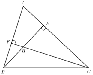 BÀI 13: TÍNH CHẤT BA ĐƯỜNG CAO CỦA TAM GIÁCKhởi độngCâu hỏi: Cho tam giác ABC. Gọi M, N, P lần lượt là hình chiếu của A, B, C trên các đường thẳng BC, CA, AB. Em có nhận xét gì về ba đường thẳng AM, BN, CP.Trả lời rút gọn:Ba đường thẳng AM, BN, CP cùng đi qua trực tâm của tam giác ABC.I. Đường cao của tam giácBài 1: Cho tam giác ABC (Hình 133). Bằng cách sử dụng ê ke, vẽ hình chiếu M của điểm A trên đường thẳng BC.Trả lời rút gọn: Bài 2: Cho tam giác ABC vuông tại A. Hãy đọc tên đường cao đi qua B, đường cao đi qua CTrả lời rút gọn:Đường cao đi qua B và vuông góc với AC là AB.Đường cao đi qua C và vuông góc với AB là AC.II. Tính chất ba đường cao của tam giácBài 1: Quan sát ba đường cao AM, BN, CP của tam giác ABC cho biết 3 đường cao đó có cùng đi qua 1 điểm hay không?Trả lời rút gọn:Ba đường cao AM, BN, CP của tam giác ABC cùng đi qua điểm H.Bài 2: Cho tam giác đều ABC có trọng tâm là G. Chứng minh G cũng là trực tâm của tam giác ABC.Trả lời rút gọn:Gọi M, N theo thứ tự là trung điểm của AC và AB.Do tam giác ABC đều nên AB = BC = CA và .Do M là trung điểm của AC nên AM = CM.Xét ∆BAM và ∆BCM có:BA = BC (chứng minh trên).AM = CM (chứng minh trên).Do đó ∆BAM = ∆BCM (c - g - c).Suy ra  (2 góc tương ứng).Mà  nên Do đó BM là đường cao của tam giác ABC.Tương tự CN là đường cao của tam giác ABC.Tam giác ABC có hai đường cao BM và CN cắt nhau tại G nên G là trực tâm của tam giác ABC.Bài 3: Cho tam giác ABC có trực tâm H cũng là trọng tâm của tam giác. Chứng minh tam giác ABC đều.Trả lời rút gọn:Gọi M, N lần lượt là trung điểm của AC và AB.Do H là trực tâm của tam giác ABC nên CH ⊥ AB, BH ⊥ AC hay CN ⊥ AB, BM ⊥ AC.Lại có H là trọng tâm của tam giác ABC nên BM, CN là các đường trung tuyến của tam giác ABC.Khi đó BM vuông góc với AC tại trung điểm M của AC nên BM là đường trung trực của đoạn thẳng AC.Do đó BA = BC (1).Do CN vuông góc với AB tại trung điểm N của AB nên CN là đường trung trực của đoạn thẳng AB.Do đó CA = CB (2).Từ (1) và (2) suy ra AB = BC = CA nên tam giác ABC đều.III. Bài tập