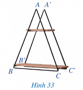 BÀI 4: TRƯỜNG HỢP BẰNG NHAU THỨ NHẤT CỦA TAM GIÁC: CẠNH – CẠNH – CẠNHKhởi độngCâu hỏi: Giá để đồ ở hình 33 gợi lên hình ảnh tam giác ABC và A B'C' có: AB=A'B'; BC=B'C'; CA=C'A'. Tam giác ABC có bằng tam giác A'B'C' hay không?Trả lời rút gọn:Tam giác ABC bằng tam giác A'B'C'.I. Trường hợp bằng nhau cạnh – cạnh – cạnh (c.c.c)Bài 1: Hai tam giác ở hình 37 có bằng nhau không? Vì sao?Trả lời rút gọn:Xét 2 tam giác ABC và ABD, ta có: AC = CD, BC = BD, AB chung Suy ra ΔABC = ΔABD (c.c.c)II. Áp dụng vào trường hợp bằng nhau về cạnh huyền và cạnh góc vuông của tam giác vuông Bài 1: Cho hai tam giác vuông ABC và A'B'C' có: ==900, AB=A'B'=3cm, BC=B'C'=5cm. So sánh độ dài các cạnh AC và A'C'Trả lời rút gọn:AC = A’C’III. Bài tập