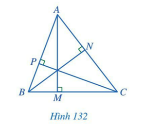 BÀI 13: TÍNH CHẤT BA ĐƯỜNG CAO CỦA TAM GIÁCKhởi độngCâu hỏi: Cho tam giác ABC. Gọi M, N, P lần lượt là hình chiếu của A, B, C trên các đường thẳng BC, CA, AB. Em có nhận xét gì về ba đường thẳng AM, BN, CP.Trả lời rút gọn:Ba đường thẳng AM, BN, CP cùng đi qua trực tâm của tam giác ABC.I. Đường cao của tam giácBài 1: Cho tam giác ABC (Hình 133). Bằng cách sử dụng ê ke, vẽ hình chiếu M của điểm A trên đường thẳng BC.Trả lời rút gọn: Bài 2: Cho tam giác ABC vuông tại A. Hãy đọc tên đường cao đi qua B, đường cao đi qua CTrả lời rút gọn:Đường cao đi qua B và vuông góc với AC là AB.Đường cao đi qua C và vuông góc với AB là AC.II. Tính chất ba đường cao của tam giácBài 1: Quan sát ba đường cao AM, BN, CP của tam giác ABC cho biết 3 đường cao đó có cùng đi qua 1 điểm hay không?Trả lời rút gọn:Ba đường cao AM, BN, CP của tam giác ABC cùng đi qua điểm H.Bài 2: Cho tam giác đều ABC có trọng tâm là G. Chứng minh G cũng là trực tâm của tam giác ABC.Trả lời rút gọn:Gọi M, N theo thứ tự là trung điểm của AC và AB.Do tam giác ABC đều nên AB = BC = CA và .Do M là trung điểm của AC nên AM = CM.Xét ∆BAM và ∆BCM có:BA = BC (chứng minh trên).AM = CM (chứng minh trên).Do đó ∆BAM = ∆BCM (c - g - c).Suy ra  (2 góc tương ứng).Mà  nên Do đó BM là đường cao của tam giác ABC.Tương tự CN là đường cao của tam giác ABC.Tam giác ABC có hai đường cao BM và CN cắt nhau tại G nên G là trực tâm của tam giác ABC.Bài 3: Cho tam giác ABC có trực tâm H cũng là trọng tâm của tam giác. Chứng minh tam giác ABC đều.Trả lời rút gọn:Gọi M, N lần lượt là trung điểm của AC và AB.Do H là trực tâm của tam giác ABC nên CH ⊥ AB, BH ⊥ AC hay CN ⊥ AB, BM ⊥ AC.Lại có H là trọng tâm của tam giác ABC nên BM, CN là các đường trung tuyến của tam giác ABC.Khi đó BM vuông góc với AC tại trung điểm M của AC nên BM là đường trung trực của đoạn thẳng AC.Do đó BA = BC (1).Do CN vuông góc với AB tại trung điểm N của AB nên CN là đường trung trực của đoạn thẳng AB.Do đó CA = CB (2).Từ (1) và (2) suy ra AB = BC = CA nên tam giác ABC đều.III. Bài tập