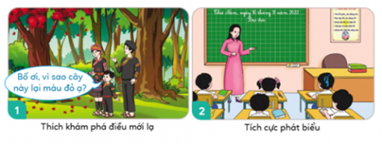 BÀI 4: HAM HỌC HỎI (3 tiết)A. KHỞI ĐỘNG- GV mời HS cùng lắng nghe và hát theo bài hát “Vì sao lại thế?” (sáng tác Lưu Hà An).NỘI DUNG BÀI HỌC BAO GỒM:Tìm hiểu biểu hiện của ham học hỏiTìm hiểu lợi ích của ham học hỏiB. HOẠT ĐỘNG HÌNH THÀNH KIẾN THỨC Hoạt động 1: Tìm hiểu biểu hiện của ham học hỏiHãy nêu những biểu hiện của ham học hỏi qua các bức tranh. Em còn biết những biểu hiện nào khác của ham học hỏi.Nội dung ghi nhớ:- Những biểu hiện của ham học hỏi qua những bức tranh trên:+ Không giấu dốt, sẵn sàng học hỏi người khác về những điều mình chưa biết.+ Chăm chỉ đọc sách để mở rộng sự hiểu biết.+ Tích cực tham gia hoạt động nhóm để học hỏi từ các bạn.+ Thích tìm hiểu và đặt câu hỏi về mọi thứ xung quanh.- Những biểu hiện khác của việc ham học hỏi:+ Dù trời mưa hay nắng vẫn chăm chỉ đến trường không nghỉ một ngày nào.+ Tích cực tham gia các hoạt động mà thầy cô tổ chức: tham quan viện bảo tàng, tham quan di tích chiến tranh,...Hoạt động 2: Tìm hiểu lợi ích của ham học hỏiQua câu chuyện, em thấy việc ham học hỏi có lợi ích gì?Nội dung ghi nhớ:Ham học hỏi sẽ giúp chúng ta thêm hiểu biết và đạt được kết quả tốt trong học tập. C. HOẠT ĐỘNG LUYỆN TẬPCâu 1: Em không tán thành với ý kiến của bạn nào?Khôi: “Phải học hỏi từ người khác là thiếu tự tin vào bản thân”Trang: “Ham học hỏi sẽ giúp chúng ta thêm hiểu biết và mau tiến bộ”Đạt: “Chịu khó quan sát sẽ giúp chúng ta học hỏi được nhiều điều bổ ích”Hà: “ Chỉ nên học hỏi ở những người lớn tuổi hơn mình”A. Trang, Hà.B. Trang, Đạt.C. Khôi, Trang.D. Khôi, Hà.Câu 2: Bức tranh dưới đây thể hiện biểu hiện nào của việc ham học hỏi?A. Chăm chỉ đọc sách để mở rộng vốn hiểu biết của mình.B. Sẵn sàng hỏi người khác về những điều mình chưa biết.C. Ham học hỏi và đặt câu hỏi về mọi thứ xung quanh mình.D. Tích cực tham gia hoạt động nhóm để học hỏi từ bạn bè.Câu 3: Biểu hiện của sự ham học hỏi là?A. Trời mưa thì nghỉ học.B. Đọc sách để tìm hiểu kiến thức mới.C. Làm việc riêng trong giờ học.D. Chơi trò chơi điện tử.Câu 4: An là một học sinh chăm học và có kết quả học tập luôn đứng đầu lớp. Bình bảo An “Cậu học giỏi nhất lớp rồi thì không phải học hỏi ai nữa!”. Nếu em là An, em sẽ nói gì với Bình?A. Nói với Bình rằng bạn nên chăm chỉ đọc sách để có kết quả học tập tốt.B. Nói với Bình rằng bạn nên chăm chỉ học tập tốt để không phải học hỏi từ ai nữa.C. Nói với Bình rằng điều gì chưa hiểu, bạn phải mạnh dạn hỏi cô, không nên giấu dốt.D. Nói với Bình rằng chúng ta nên học hỏi từ bất kì ai, miễn là ở họ có những điều hay đáng để học hỏi.Câu 5: Việc làm của các bạn trong bức tranh mấy không thể hiện ham học hỏi?A. Bức tranh số 1.B. Bức tranh số 2.C. Bức tranh số 3.D. Bức tranh số 4.Đáp án gợi ý:Câu 1: DCâu 2: ACâu 3: BCâu 4: DCâu 5: D D. HOẠT ĐỘNG VẬN DỤNG 