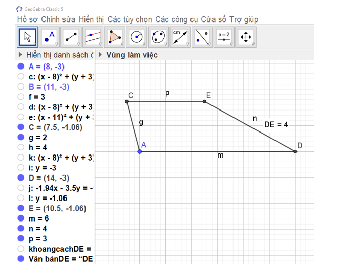 VẼ HÌNH ĐƠN GIẢN VỚI PHẦN MỀM GEOGEBRA