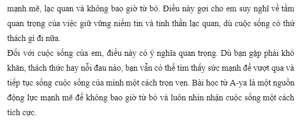 TỰ ĐÁNH GIÁ: MỘT LÍT NƯỚC MẮT