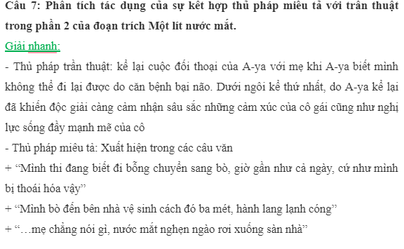 TỰ ĐÁNH GIÁ: MỘT LÍT NƯỚC MẮT