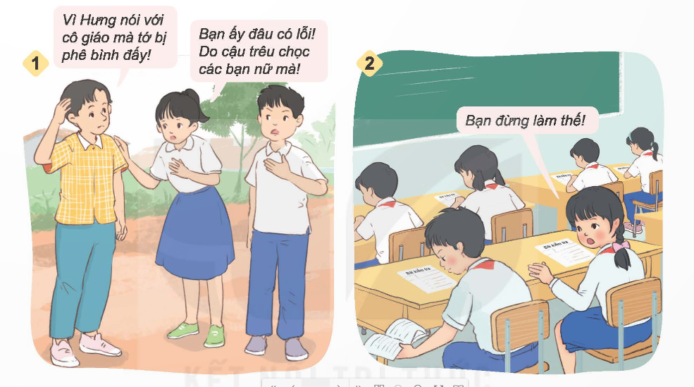 BÀI 4. BẢO VỆ CÁI ĐÚNG, CÁI TỐTKHỞI ĐỘNGEm hãy kể về một việc làm đúng, tốt của các bạn trong lớp, trường mà em đã chứng kiến. Theo em, chúng ta cần ứng xử như thế nào với những việc làm đó? Đáp án chuẩn:- Hành động: Hải giúp cụ già băng qua đường.- Đánh giá: Đáng biểu dương, khích lệ, noi theo.1. NHẬN BIẾT VỀ CÁI ĐÚNG, CÁI TỐT CẦN BẢO VỆQuan sát tranh và thực hiện yêu cầu: Hãy chỉ ra những cái đúng, cái tốt cần bảo vệ trong những tranh trênEm hãy kể thêm những cái đúng, cái tốt cần bảo vệ khác mà em biết. Đáp án chuẩn:- Hành động đẹp cần noi theo:+ Tranh 1: Nữ sinh trung thực, khuyên bạn học tập.+ Tranh 2: Chị gái quan tâm, an toàn giao thông.+ Tranh 3: Lan giúp đỡ người già, bạn nam ủng hộ.+ Tranh 4: Anh trai khuyến khích, chia sẻ việc nhà.- Hành động đẹp khác:+ Nam ăn bánh mì, vứt rác đúng nơi quy định.+ Chị gái nhường đồ chơi, chăm sóc em bé.2. TÌM HIỂU VÌ SAO PHẢI BẢO VỆ CÁI ĐÚNG, CÁI TỐTĐọc câu chuyện “Bảo vệ như thế là rất tốt” và trả lời câu hỏi: - Cái đúng, cái tốt cần phải bảo vệ trong câu chuyện trên là gì? Lời nói của Bác thể hiện điều gì? - Theo em, vì sao chúng ta cần bảo vệ cái đúng, cái tốtĐáp án chuẩn:- Sự việc: Chiến sĩ canh gác cẩn thận, không cho Bác vào khi chưa có giấy tờ.Bác khen ngợi: Hành động đúng, cần nhân rộng.- Lý do bảo vệ:+ Xây dựng xã hội tốt đẹp, tôn trọng lẫn nhau.+ Bảo vệ quyền lợi, sự công bằng.+ Phát triển bản thân, trở thành người tốt.3. TÌM HIỂU MỘT SỐ CÁCH ĐƠN GIẢN ĐỂ BẢO VỆ CÁI ĐÚNG, CÁI TỐTQuan sát tranh và trả lời câu hỏi:  - Trong các trường hợp trên, các bạn đã bảo vệ cái đúng, cái tốt như thế nào? - Theo em, có những cách nào để bảo vệ cái đúng, cái tốt? Đáp án chuẩn:- Hành động bảo vệ cái đúng, cái tốt:+ Tranh 1: Hưng tố cáo bạn nam trêu bạn nữ, sau được bênh vực.+ Tranh 2: Bạn nữ nhắc nhở bạn nam chép bài kiểm tra.+ Tranh 3: Hai bạn ngăn chặn hành vi bắt nạt học đường.+ Tranh 4: Hai bạn gái cùng tưới cây giúp đỡ bạn.- Cách bảo vệ cái đúng, cái tốt:+ Hiểu biết để phân biệt đúng sai, học hỏi từ nguồn tin cậy.+ Dũng cảm lên tiếng bảo vệ, không thờ ơ.+ Lan tỏa thông tin đúng đắn, nêu gương cho mọi người.LUYỆN TẬPCâu 1: Em tán thành hay không tán thành với ý kiến nào dưới đây? Vì sao? a. Bảo vệ cái đúng, cái tốt là những việc làm có ích cho người khác và xã hội. b. Trẻ em chưa đủ khả năng để bảo vệ cái đúng, cái tốt. c. Cần ủng hộ, đồng tình với những người thực hiện cái đúng, cái tốtd. Không quan tâm đến cái đúng, cái tốt nếu điều đó không liên quan đến mình e. Nếu không bảo vệ cái đúng, cái tốt thì cái sai, cái xấu sẽ lấn átg. Bảo vệ cái đúng, cái tốt giúp đem lại cuộc sống an toàn, lành mạnh. Đáp án chuẩn:a. Đồng ý: Bảo vệ cái đúng, cái tốt mang lại lợi ích cho bản thân và xã hội.b. Đồng ý: Trẻ em có khả năng bảo vệ cái đúng, cái tốt nếu được giáo dục phù hợp.c. Đồng ý: Ủng hộ người làm việc tốt tạo động lực và lan tỏa giá trị tích cực.d. Không đồng ý: Cần quan tâm bảo vệ cái đúng, cái tốt cho tất cả mọi người.e. Đồng ý: Bảo vệ cái đúng, cái tốt đẩy lùi cái sai, cái xấu, đảm bảo công bằng và cuộc sống tốt đẹp.g. Đồng ý: Bảo vệ cái đúng, cái tốt góp phần xây dựng môi trường sống an toàn, lành mạnh.Câu 2: Em lựa chọn cái nào để bảo vệ cái đúng, cái tốt? Vì sao? a. Chỉ lên án những cái xấu có liên quan đến mìnhb. Ủng hộ bạn khi làm theo những cái đúng, cái tốtc. Bênh vực khi bạn làm theo cái đúng, cái tốt nhưng lại bị chê bai, chỉ tríchd. Không nói ra cái sai của bạn để tránh bị bạn giậne. Noi gương và học tập theo những bạn thường xuyên làm việc tốt.Đáp án chuẩn:Em lựa chọn b, c và e để bảo vệ cái đúng, cái tốt.b. Ủng hộ người làm điều tốt tạo môi trường tin cậy, khích lệ hành động tích cực.c. Bảo vệ người làm điều tốt tạo sự công bằng, khích lệ người khác làm điều đúng đắn.e. Noi gương người tốt học hỏi phẩm chất tốt, áp dụng vào cuộc sống, bảo vệ cái đúng, cái tốt, xây dựng xã hội tốt đẹp.Câu 3: Bạn nào biết bảo vệ hoặc chưa biết bảo vệ cái đúng, cái tốt? Vì sao? a. Lớp Lan đi tham quan trang trại sinh thái. Thấy Lan cầm chiếc túi đựng vỏ bánh kẹo, Bình nói: “Sao bạn không vứt luôn ở gốc cây đi”. Lan trả lời “Lát nữa đến chỗ có thùng rác, tớ sẽ vứt”. Thấy thế, Minh nói với Bình: “Lan làm như vậy là đúng rồi”. b. Là lớp trưởng, Hoa luôn thẳng thắn phê bình các bạn đi học muộn khiến các bạn đó ghét Hoa. Ngân cảm thấy ái ngại cho Hoa nhưng không dám bênh vực bạn. c. Nhìn thấy một người phụ nữ đang có ý định vứt rác xuống sông, Thắng liền nhờ chú bảo vệ gần đó đến can thiệpd. Huy, Hoà và Thức cùng đi học. Trên đường đi, Huy dừng lại để kéo cành cây gãy vào lề đường. Thức cằn nhằn: “Hơi đâu mà cậu làm thế! Đi thôi! Muộn giờ học rồi đấy!”. Thấy vậy, Hoà nói: “Nếu để cành cây như vậy sẽ gây nguy hiểm cho người đi đường. Chúng mình cùng làm cho nhanh đi!”Đáp án chuẩn:a. Minh bảo vệ cái đúng, cái tốt: Nhắc nhở Lan vứt rác đúng nơi quy định, thể hiện ý thức bảo vệ môi trường.b. Ngân chưa bảo vệ cái đúng, cái tốt: Sợ bạn bè ghét nên không dám bênh vực Hoa khi Hoa phê bình các bạn đi học muộn.c. Thắng bảo vệ cái đúng, cái tốt: Nhờ bảo vệ can thiệp người phụ nữ vứt rác xuống sông, thể hiện ý thức bảo vệ môi trường.d. Hoà bảo vệ cái đúng, cái tốt: Cùng Huy dọn cành cây gãy trên đường, thể hiện ý thức an toàn giao thông.Câu 4: Xử lí tình huốnga. Trên đường đi học về, Dũng và Phong thấy một số bạn đang chui qua lỗ hổng hàng rào để hái ổi của một nhà dân bên đường. Dũng nói với Phong: “Mình phải ngăn các bạn kia lại!”. Phong kéo tay Dũng và nói: “Thôi mặc kệ đi!”. Nếu có mặt ở đó, em sẽ làm gì?b. Nhung có sở thích làm đồ tái chế nên thường thu thập chai nhựa, hộp giấy bỏ đi. Một số bạn chế giễu, trêu chọc và gọi bạn là “Nhung nhặt rác”. Nếu chứng kiến việc làm đó của các bạn, em sẽ làm gìc. Thấy bà bán hàng đánh rơi tiền, Hà nhặt lên và đưa lại cho bà. Nga trách Hà: “Nếu cậu không trả tiền cho bà thì bây giờ chúng mình có tiền mua kem rồi”. Nếu là bạn của Nga và Hà, em sẽ nói gì? Đáp án chuẩn:a. Ủng hộ Dũng: Đồng ý, thuyết phục Phong hái ổi sai, cùng ngăn chặn hành vi sai trái.b. Bênh vực Nhung: Giải thích, khuyến khích tái chế, bảo vệ môi trường.c. Khuyên Nga trả tiền: Nói rõ hành động đúng đắn, đạo đức.VẬN DỤNG