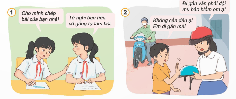 BÀI 4. BẢO VỆ CÁI ĐÚNG, CÁI TỐTKHỞI ĐỘNGEm hãy kể về một việc làm đúng, tốt của các bạn trong lớp, trường mà em đã chứng kiến. Theo em, chúng ta cần ứng xử như thế nào với những việc làm đó? Đáp án chuẩn:- Hành động: Hải giúp cụ già băng qua đường.- Đánh giá: Đáng biểu dương, khích lệ, noi theo.1. NHẬN BIẾT VỀ CÁI ĐÚNG, CÁI TỐT CẦN BẢO VỆQuan sát tranh và thực hiện yêu cầu: Hãy chỉ ra những cái đúng, cái tốt cần bảo vệ trong những tranh trênEm hãy kể thêm những cái đúng, cái tốt cần bảo vệ khác mà em biết. Đáp án chuẩn:- Hành động đẹp cần noi theo:+ Tranh 1: Nữ sinh trung thực, khuyên bạn học tập.+ Tranh 2: Chị gái quan tâm, an toàn giao thông.+ Tranh 3: Lan giúp đỡ người già, bạn nam ủng hộ.+ Tranh 4: Anh trai khuyến khích, chia sẻ việc nhà.- Hành động đẹp khác:+ Nam ăn bánh mì, vứt rác đúng nơi quy định.+ Chị gái nhường đồ chơi, chăm sóc em bé.2. TÌM HIỂU VÌ SAO PHẢI BẢO VỆ CÁI ĐÚNG, CÁI TỐTĐọc câu chuyện “Bảo vệ như thế là rất tốt” và trả lời câu hỏi: - Cái đúng, cái tốt cần phải bảo vệ trong câu chuyện trên là gì? Lời nói của Bác thể hiện điều gì? - Theo em, vì sao chúng ta cần bảo vệ cái đúng, cái tốtĐáp án chuẩn:- Sự việc: Chiến sĩ canh gác cẩn thận, không cho Bác vào khi chưa có giấy tờ.Bác khen ngợi: Hành động đúng, cần nhân rộng.- Lý do bảo vệ:+ Xây dựng xã hội tốt đẹp, tôn trọng lẫn nhau.+ Bảo vệ quyền lợi, sự công bằng.+ Phát triển bản thân, trở thành người tốt.3. TÌM HIỂU MỘT SỐ CÁCH ĐƠN GIẢN ĐỂ BẢO VỆ CÁI ĐÚNG, CÁI TỐTQuan sát tranh và trả lời câu hỏi:  - Trong các trường hợp trên, các bạn đã bảo vệ cái đúng, cái tốt như thế nào? - Theo em, có những cách nào để bảo vệ cái đúng, cái tốt? Đáp án chuẩn:- Hành động bảo vệ cái đúng, cái tốt:+ Tranh 1: Hưng tố cáo bạn nam trêu bạn nữ, sau được bênh vực.+ Tranh 2: Bạn nữ nhắc nhở bạn nam chép bài kiểm tra.+ Tranh 3: Hai bạn ngăn chặn hành vi bắt nạt học đường.+ Tranh 4: Hai bạn gái cùng tưới cây giúp đỡ bạn.- Cách bảo vệ cái đúng, cái tốt:+ Hiểu biết để phân biệt đúng sai, học hỏi từ nguồn tin cậy.+ Dũng cảm lên tiếng bảo vệ, không thờ ơ.+ Lan tỏa thông tin đúng đắn, nêu gương cho mọi người.LUYỆN TẬPCâu 1: Em tán thành hay không tán thành với ý kiến nào dưới đây? Vì sao? a. Bảo vệ cái đúng, cái tốt là những việc làm có ích cho người khác và xã hội. b. Trẻ em chưa đủ khả năng để bảo vệ cái đúng, cái tốt. c. Cần ủng hộ, đồng tình với những người thực hiện cái đúng, cái tốtd. Không quan tâm đến cái đúng, cái tốt nếu điều đó không liên quan đến mình e. Nếu không bảo vệ cái đúng, cái tốt thì cái sai, cái xấu sẽ lấn átg. Bảo vệ cái đúng, cái tốt giúp đem lại cuộc sống an toàn, lành mạnh. Đáp án chuẩn:a. Đồng ý: Bảo vệ cái đúng, cái tốt mang lại lợi ích cho bản thân và xã hội.b. Đồng ý: Trẻ em có khả năng bảo vệ cái đúng, cái tốt nếu được giáo dục phù hợp.c. Đồng ý: Ủng hộ người làm việc tốt tạo động lực và lan tỏa giá trị tích cực.d. Không đồng ý: Cần quan tâm bảo vệ cái đúng, cái tốt cho tất cả mọi người.e. Đồng ý: Bảo vệ cái đúng, cái tốt đẩy lùi cái sai, cái xấu, đảm bảo công bằng và cuộc sống tốt đẹp.g. Đồng ý: Bảo vệ cái đúng, cái tốt góp phần xây dựng môi trường sống an toàn, lành mạnh.Câu 2: Em lựa chọn cái nào để bảo vệ cái đúng, cái tốt? Vì sao? a. Chỉ lên án những cái xấu có liên quan đến mìnhb. Ủng hộ bạn khi làm theo những cái đúng, cái tốtc. Bênh vực khi bạn làm theo cái đúng, cái tốt nhưng lại bị chê bai, chỉ tríchd. Không nói ra cái sai của bạn để tránh bị bạn giậne. Noi gương và học tập theo những bạn thường xuyên làm việc tốt.Đáp án chuẩn:Em lựa chọn b, c và e để bảo vệ cái đúng, cái tốt.b. Ủng hộ người làm điều tốt tạo môi trường tin cậy, khích lệ hành động tích cực.c. Bảo vệ người làm điều tốt tạo sự công bằng, khích lệ người khác làm điều đúng đắn.e. Noi gương người tốt học hỏi phẩm chất tốt, áp dụng vào cuộc sống, bảo vệ cái đúng, cái tốt, xây dựng xã hội tốt đẹp.Câu 3: Bạn nào biết bảo vệ hoặc chưa biết bảo vệ cái đúng, cái tốt? Vì sao? a. Lớp Lan đi tham quan trang trại sinh thái. Thấy Lan cầm chiếc túi đựng vỏ bánh kẹo, Bình nói: “Sao bạn không vứt luôn ở gốc cây đi”. Lan trả lời “Lát nữa đến chỗ có thùng rác, tớ sẽ vứt”. Thấy thế, Minh nói với Bình: “Lan làm như vậy là đúng rồi”. b. Là lớp trưởng, Hoa luôn thẳng thắn phê bình các bạn đi học muộn khiến các bạn đó ghét Hoa. Ngân cảm thấy ái ngại cho Hoa nhưng không dám bênh vực bạn. c. Nhìn thấy một người phụ nữ đang có ý định vứt rác xuống sông, Thắng liền nhờ chú bảo vệ gần đó đến can thiệpd. Huy, Hoà và Thức cùng đi học. Trên đường đi, Huy dừng lại để kéo cành cây gãy vào lề đường. Thức cằn nhằn: “Hơi đâu mà cậu làm thế! Đi thôi! Muộn giờ học rồi đấy!”. Thấy vậy, Hoà nói: “Nếu để cành cây như vậy sẽ gây nguy hiểm cho người đi đường. Chúng mình cùng làm cho nhanh đi!”Đáp án chuẩn:a. Minh bảo vệ cái đúng, cái tốt: Nhắc nhở Lan vứt rác đúng nơi quy định, thể hiện ý thức bảo vệ môi trường.b. Ngân chưa bảo vệ cái đúng, cái tốt: Sợ bạn bè ghét nên không dám bênh vực Hoa khi Hoa phê bình các bạn đi học muộn.c. Thắng bảo vệ cái đúng, cái tốt: Nhờ bảo vệ can thiệp người phụ nữ vứt rác xuống sông, thể hiện ý thức bảo vệ môi trường.d. Hoà bảo vệ cái đúng, cái tốt: Cùng Huy dọn cành cây gãy trên đường, thể hiện ý thức an toàn giao thông.Câu 4: Xử lí tình huốnga. Trên đường đi học về, Dũng và Phong thấy một số bạn đang chui qua lỗ hổng hàng rào để hái ổi của một nhà dân bên đường. Dũng nói với Phong: “Mình phải ngăn các bạn kia lại!”. Phong kéo tay Dũng và nói: “Thôi mặc kệ đi!”. Nếu có mặt ở đó, em sẽ làm gì?b. Nhung có sở thích làm đồ tái chế nên thường thu thập chai nhựa, hộp giấy bỏ đi. Một số bạn chế giễu, trêu chọc và gọi bạn là “Nhung nhặt rác”. Nếu chứng kiến việc làm đó của các bạn, em sẽ làm gìc. Thấy bà bán hàng đánh rơi tiền, Hà nhặt lên và đưa lại cho bà. Nga trách Hà: “Nếu cậu không trả tiền cho bà thì bây giờ chúng mình có tiền mua kem rồi”. Nếu là bạn của Nga và Hà, em sẽ nói gì? Đáp án chuẩn:a. Ủng hộ Dũng: Đồng ý, thuyết phục Phong hái ổi sai, cùng ngăn chặn hành vi sai trái.b. Bênh vực Nhung: Giải thích, khuyến khích tái chế, bảo vệ môi trường.c. Khuyên Nga trả tiền: Nói rõ hành động đúng đắn, đạo đức.VẬN DỤNG