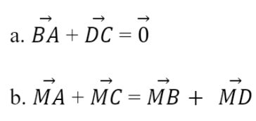 BÀI 2. TỔNG VÀ HIỆU CỦA HAI VECTOKHỞI ĐỘNGĐáp án chuẩn:1. TỔNG CỦA HAI VECTƠĐáp án chuẩn:Đáp án chuẩn:Đáp án chuẩn:Đáp án chuẩn:Bài 5: Một máy bay có vectơ vận tốc chỉ theo hương bắc, vận tốc gió là một vectơ theo hướng đông như Hình 7. Tính độ dài vectơ tổng của hai vectơ nói trên.Đáp án chuẩn:Đáp án chuẩn:2. TÍNH CHẤT CỦA PHÉP CỘNG CÁC VECTƠĐáp án chuẩn:Nhận xét: Các kết quả bằng nhauBài 2: Cho hình vuông ABCD có cạnh bằng 1. Tính độ dài của các vectơ sau:Đáp án chuẩn:3. HIỆU CỦA HAI VECTƠĐáp án chuẩn:Bài 2: Cho hình vuông ABCD có cạnh bằng 1 và một điểm O tùy ý. Tính độ dài của các vectơ sau:Đáp án chuẩn:4. TÍNH CHẤT VECTƠ CỦA TRUNG ĐIỂM ĐOẠN THẰNG VÀ TRỌNG TÂM TAM GIÁCBài 1:  Đáp án chuẩn:Đáp án chuẩn:a. M là trọng tâm của tam giác ABDb. N là trọng tâm của tam giác BCDc. P là trung điểm của MNBÀI TẬP CUỐI SGK